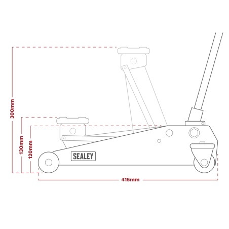 Short Chassis Trolley Jack 1.5 Tonne