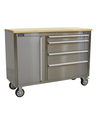 Mobile Stainless Steel Tool Cabinet 4 Drawer