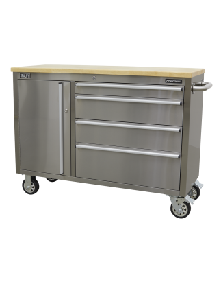 Mobile Stainless Steel Tool Cabinet 4 Drawer