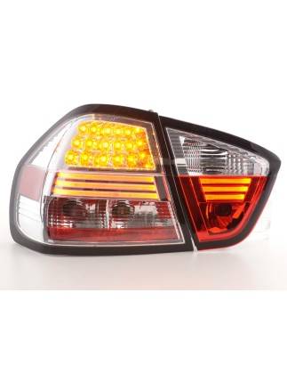 LED taillights set BMW 3-series E90 sedan 05-08 chrome