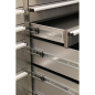 Mobile Stainless Steel Tool Cabinet 10 Drawer with Backboard & 2 Wall Cupboards