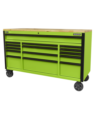 15 Drawer Mobile Trolley with Wooden Worktop 1549mm