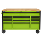 15 Drawer Mobile Trolley with Wooden Worktop 1549mm