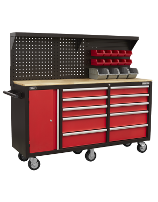 Mobile Workstation 10 Drawer with Backboard