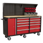 Mobile Workstation 10 Drawer with Backboard