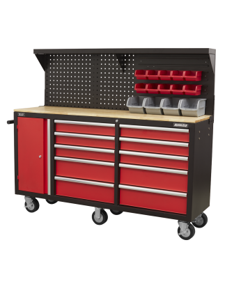 Mobile Workstation 10 Drawer with Backboard