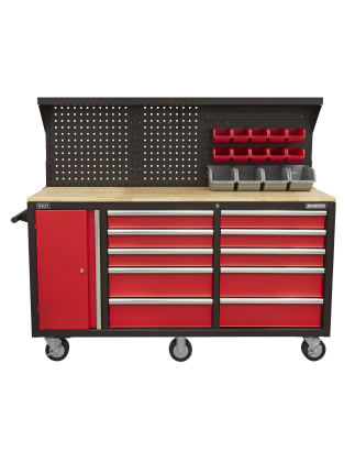 Mobile Workstation 10 Drawer with Backboard