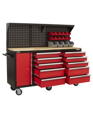 Mobile Workstation 10 Drawer with Backboard