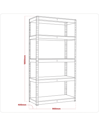 Racking Unit with 5 Shelves 350kg Capacity Per Level