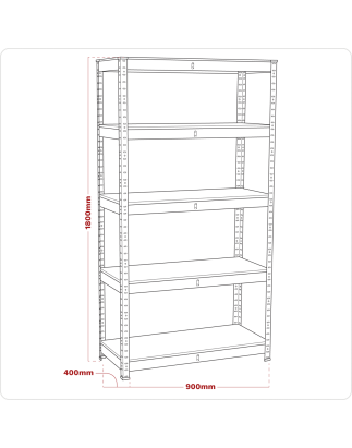 Racking Unit 5 Shelf 350kg Capacity Per Level