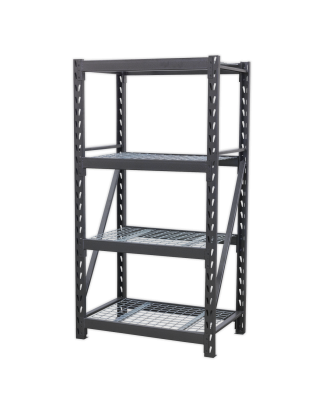 Heavy-Duty Racking Unit with 4 Mesh Shelves 640kg Capacity Per Level 978mm