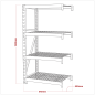 Heavy-Duty Racking Extension Pack with 4 Mesh Shelves 640kg Capacity Per Level