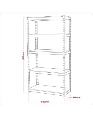 Racking Unit with 5 Shelves 500kg Capacity Per Level