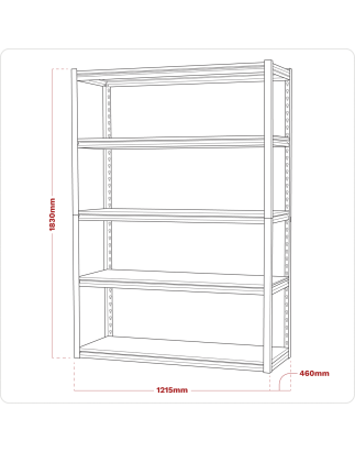 Racking Unit with 5 Shelves 600kg Capacity Per Level