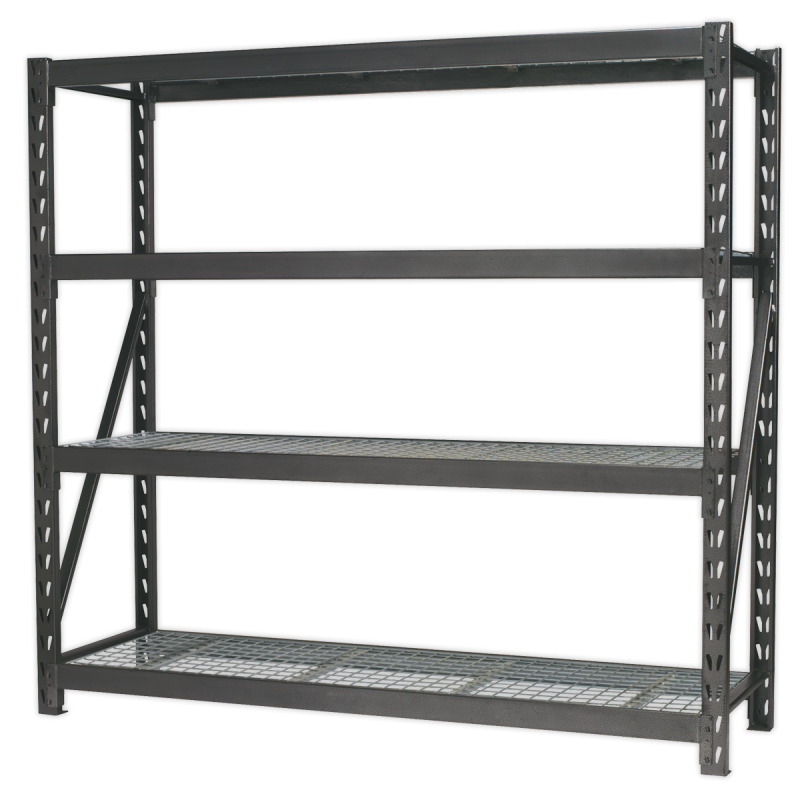 Heavy-Duty Racking Unit with 4 Mesh Shelves 640kg Capacity Per Level 1956mm