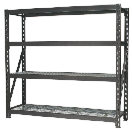 Heavy-Duty Racking Unit with 4 Mesh Shelves 640kg Capacity Per Level 1956mm