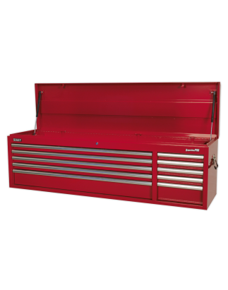 Topchest 10 Drawer with Ball-Bearing Slides Heavy-Duty - Red