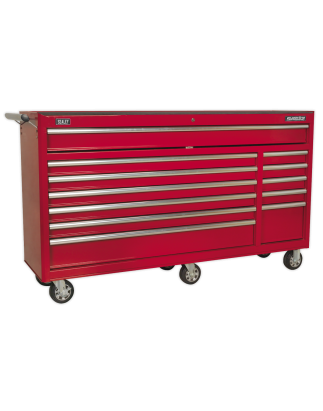 Rollcab 12 Drawer with Ball-Bearing Slides Heavy-Duty - Red