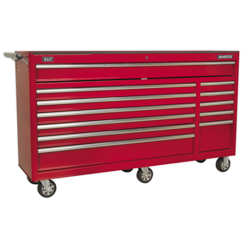 Rollcab 12 Drawer with Ball-Bearing Slides Heavy-Duty - Red