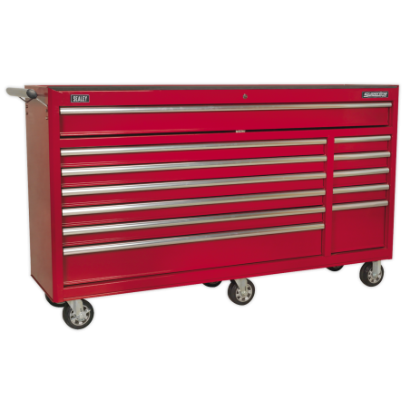 Rollcab 12 Drawer with Ball-Bearing Slides Heavy-Duty - Red