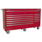 Rollcab 12 Drawer with Ball-Bearing Slides Heavy-Duty - Red