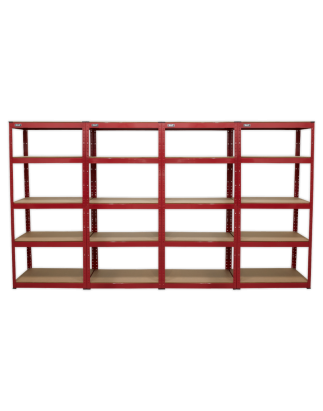 Racking Unit with 5 Shelves 150kg Capacity Per Level - Set of 4