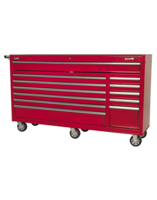 Rollcab 12 Drawer with Ball-Bearing Slides Heavy-Duty - Red