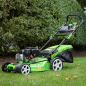 Dellonda Self-Propelled Petrol Lawnmower Grass Cutter with Height Adjustment & Grass Bag 144cc 18"/46cm 4-Stroke Engine