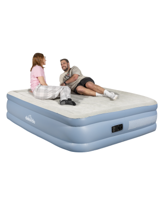 Dellonda, Queen, InflatableHigh Raised Flocked Air Bed, with Built-In Electric Pump, Carry Bag, Self Inflation/Deflation and Coi