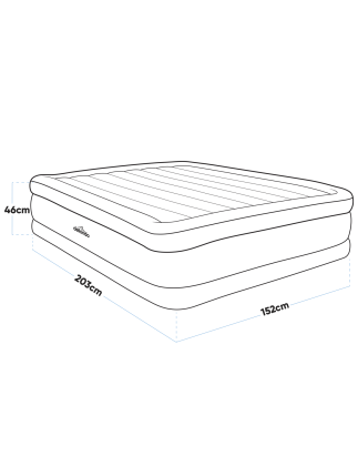 Dellonda, Queen, InflatableHigh Raised Flocked Air Bed, with Built-In Electric Pump, Carry Bag, Self Inflation/Deflation and Coi