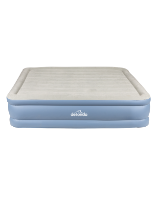 Dellonda, Queen, InflatableHigh Raised Flocked Air Bed, with Built-In Electric Pump, Carry Bag, Self Inflation/Deflation and Coi