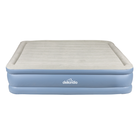 Dellonda, Queen, InflatableHigh Raised Flocked Air Bed, with Built-In Electric Pump, Carry Bag, Self Inflation/Deflation and Coi