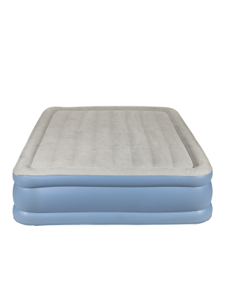 Dellonda, Queen, InflatableHigh Raised Flocked Air Bed, with Built-In Electric Pump, Carry Bag, Self Inflation/Deflation and Coi