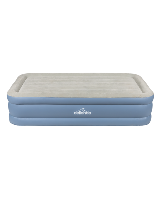 Dellonda, Single, Inflatable High Raised Flocked Air Bed, with Built-In Electric Pump, Carry Bag, Self Inflation/Deflation and C