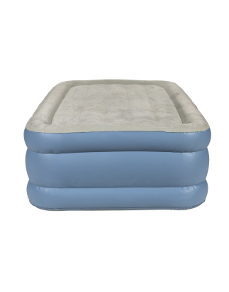 Dellonda, Single, Inflatable High Raised Flocked Air Bed, with Built-In Electric Pump, Carry Bag, Self Inflation/Deflation and C