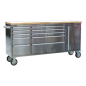 Mobile Stainless Steel Tool Cabinet 10 Drawer & Cupboard