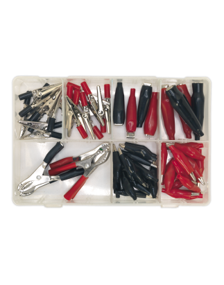 Assortiment de pinces crocodiles 60 pièces noir et rouge