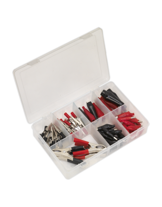 Crocodile Clip Assortment 60pc Black & Red