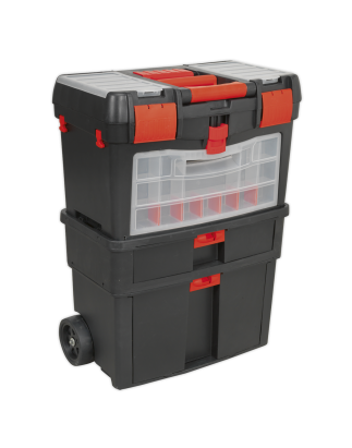 Mobile Toolbox with Tote Tray & Removable Assortment Box