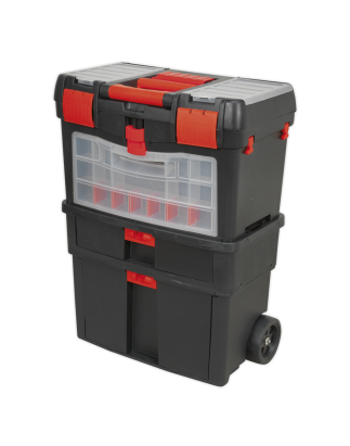 Mobile Toolbox with Tote Tray & Removable Assortment Box