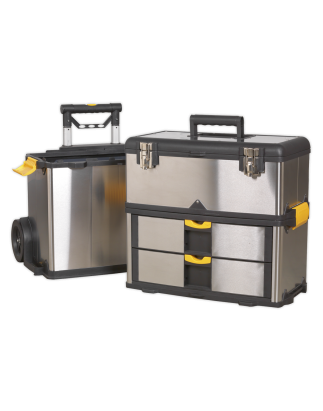 Mobile Stainless Steel/Composite Toolbox - 3 Compartment