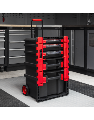 Professional Mobile Toolbox with 5 Removable Storage Cases