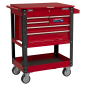 Heavy-Duty Mobile Tool & Parts Trolley with 5 Drawers & Lockable Top