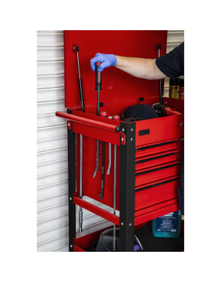 Heavy-Duty Mobile Tool & Parts Trolley with 5 Drawers & Lockable Top