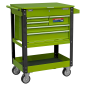 Heavy-Duty Mobile Tool & Parts Trolley with 5 Drawers and Lockable Top- Hi-Vis Green