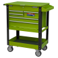 Heavy-Duty Mobile Tool & Parts Trolley with 5 Drawers and Lockable Top- Hi-Vis Green