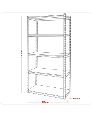 Racking Unit with 5 Shelves 340kg Capacity Per Level