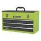 Tool Chest 3 Drawer Portable with Ball-Bearing Slides - Green/Grey