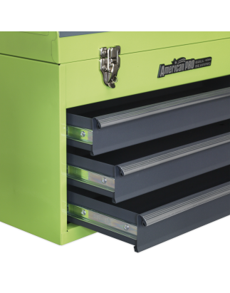 Tool Chest 3 Drawer Portable with Ball-Bearing Slides - Green/Grey