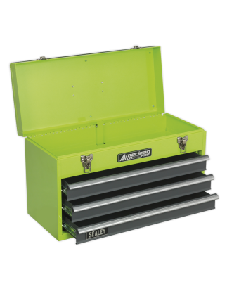 Tool Chest 3 Drawer Portable with Ball-Bearing Slides - Green/Grey